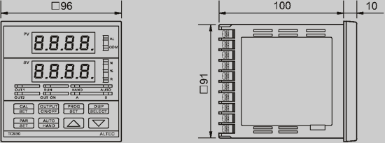 TC950 dimensions